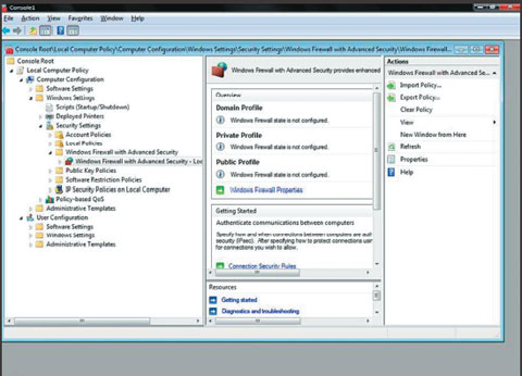 Windows Vista Firewall Settings