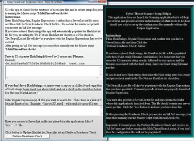Подготовка запуска CyberThreatScanner с помощью CyberScanPrep.hta