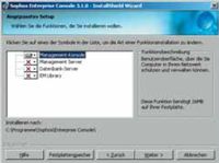 Рисунок 3. Как и в других продуктах, в Sophos можно выбирать компоненты для дальнейшей установки.