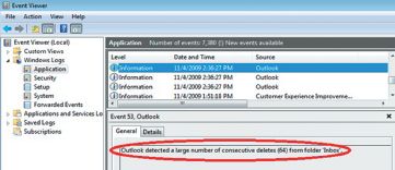 Пример записи в журнале событий Application