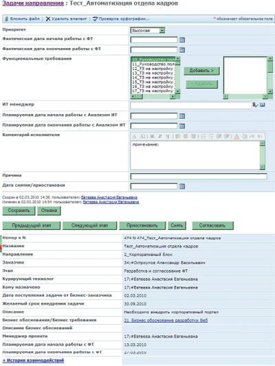 Экран 4. Этап «Разработка и согласование функциональных требований»