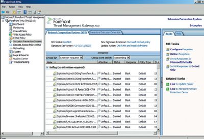 Экран 2. Сетевая инспекция в Forefront TMG
