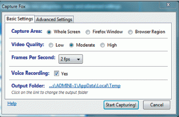Capture Fox работает прямо в браузере Firefox