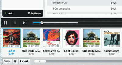 Так выглядит панель треков сервиса Grooveshark  
