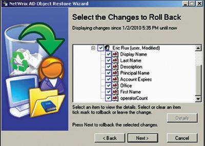 Мастер NetWrix AD Object Restore Wizard