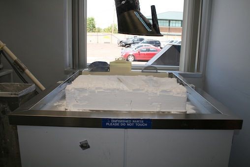 В блоке порошкообразного кремнезема