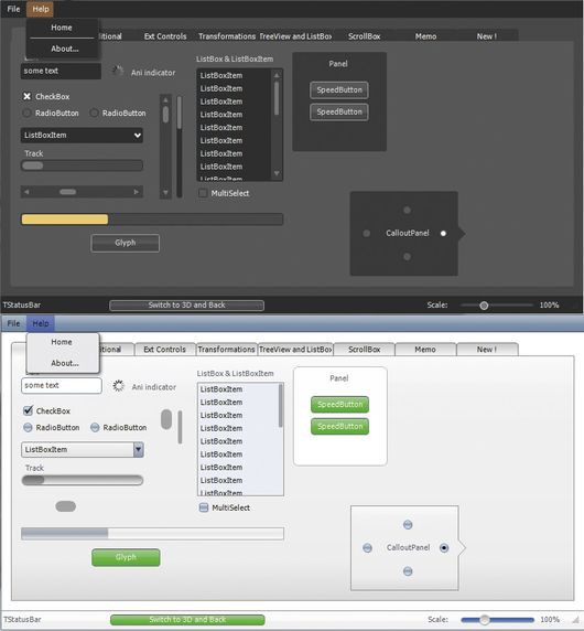 МОДУЛЬ FIREMONKEY включает в себя набор компонентов для построения современных пользовательских интерфейсов, выходящих за рамки скучного набора форм ввода и выпадающих списков