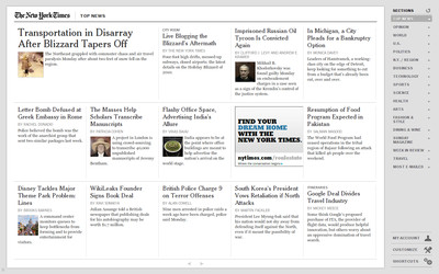 Главная страница приложения NYTimes, написанного специально для Chrome