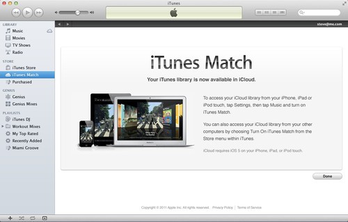 Чтобы активировать iTunes Match на устройстве iOS, перейдите в меню Settings/Music