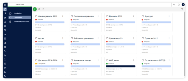 Как выглядит каталог хранилищ контента в LDM