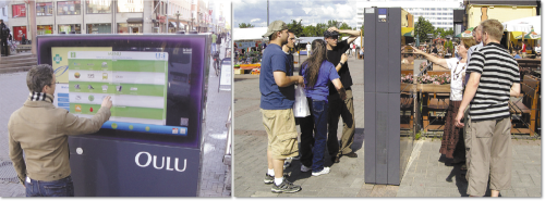 Рис. 4. Интерактивные дисплеи на улице финского города Оулу