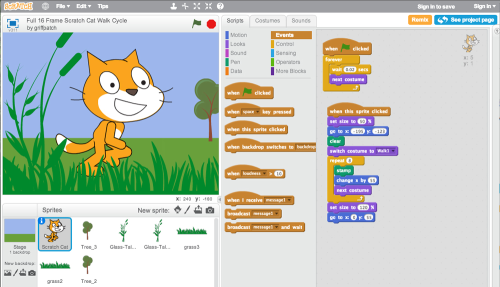 Детский язык программирования Scratch стал облачным 