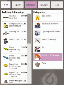 Рис. А. Интерфейс кассового терминала на фреймворке Enyo: окно браузера и экран мобильного устройства 