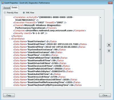 Экран 1. Представление события 100 в окне оснастки Event Viewer