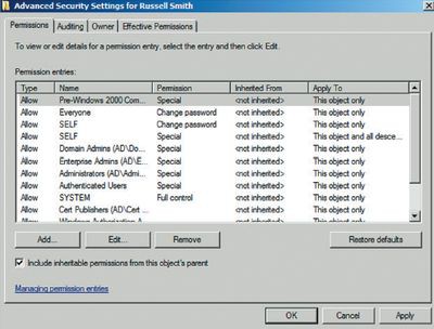Экран 2. Включение наследования