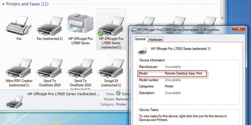 Просмотр свойств принтера