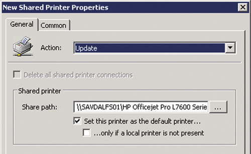 Настройка общего принтера