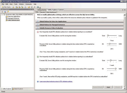 Вкладка Policy
