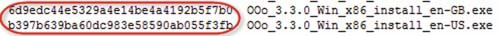 Хэш-значения MD5 для утилит-установщиков OpenOffice.org