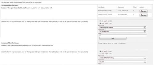 Настройка фильтров-исключений