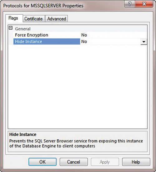 Сокрытие экземпляра SQL Server от службы SQL Server Browser