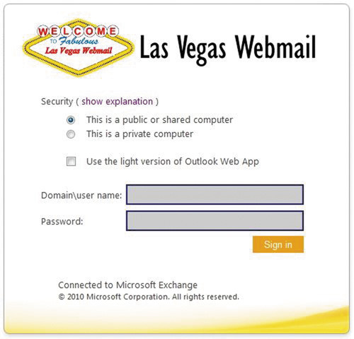 Настроенный экран регистрации OWA