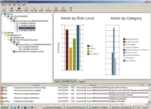 Интерфейс AppDetectivePro