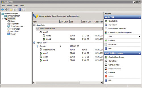 Управление виртуальными машинами в Virsto VDI