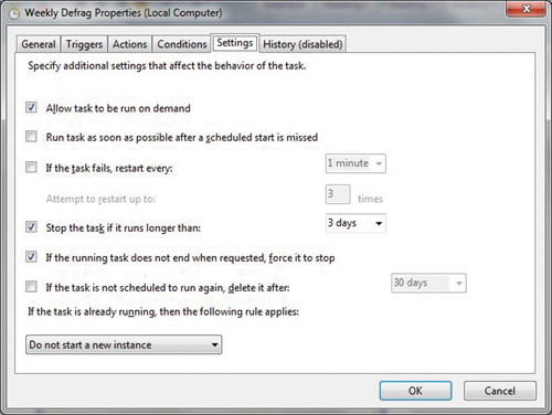 Вкладка Task Settings