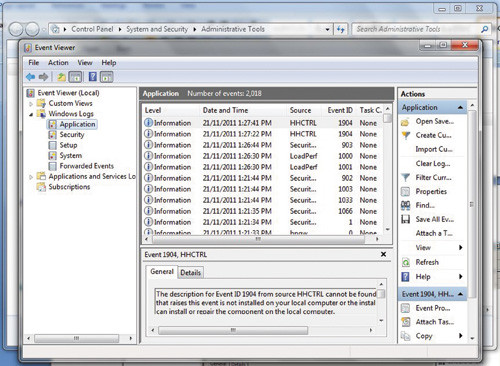 Программа просмотра событий