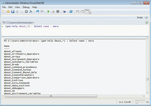 Содержимое справки PowerShell