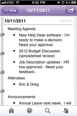 Представление информации в?OneNote Mobile