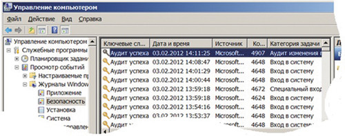 Оснастка EventViewer