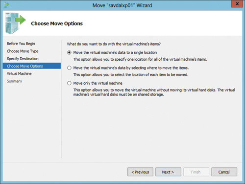Выбор варианта операции перемещения