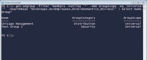 Поиск отфильтрованных универсальных групп