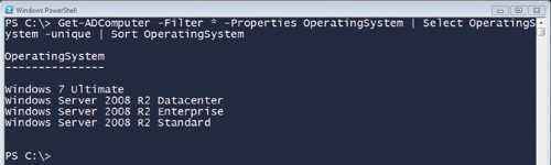 Получение списка операционных систем