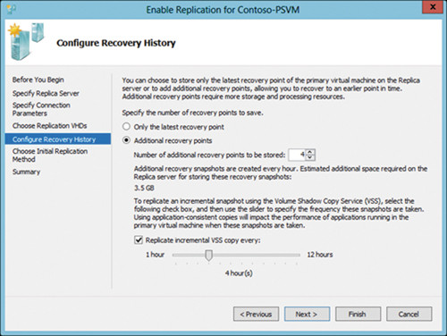 Экран журнала настройки восстановления