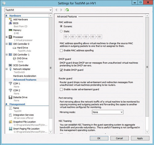 Включение DHCP Guard