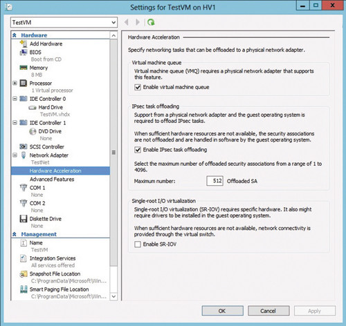 Включение разгрузки операций IPsec