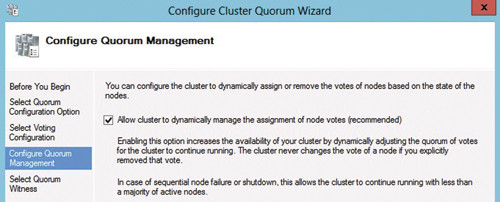 Страница настройки управления кворумом