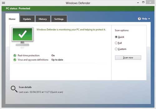Антивирусная программа, встроенная в Windows Defender
