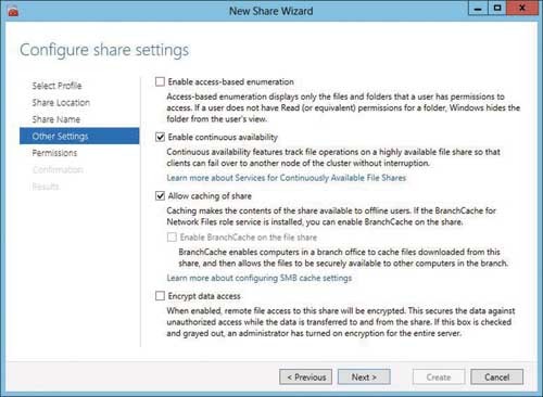 Окно настройки общего ресурса