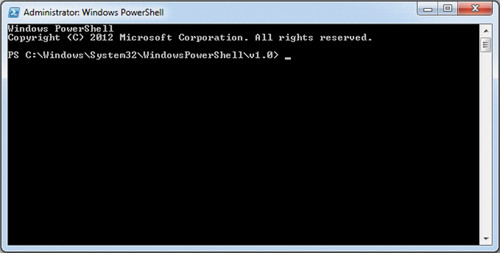 Окно PowerShell при запуске файла powershell.exe
