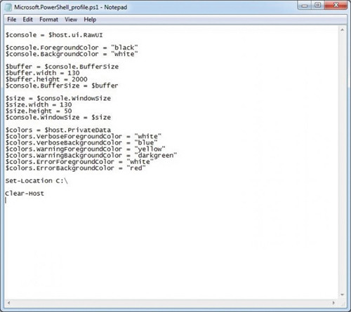 Файл с настройками окна консоли