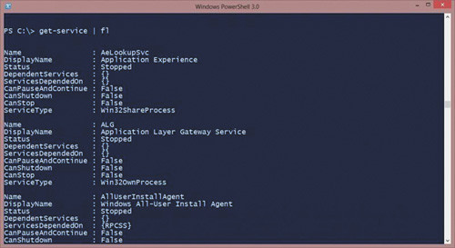 Представление для объектов служб
