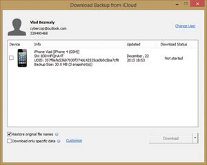 Загрузка резервной копии из ?iCloud