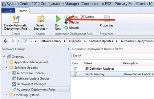 Запуск процесса обновления