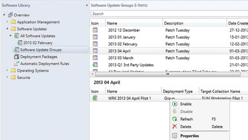 Активирование развертывания обновлений
