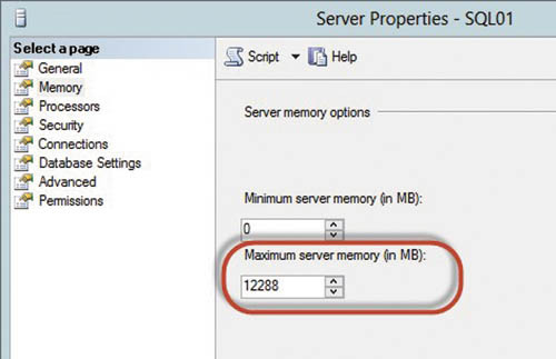 Задание максимального объема оперативной памяти для SQL Server