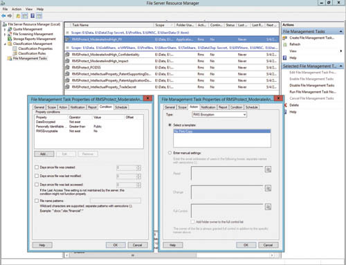 Задача управления файлами защищает данные, классифицированные как личные сведения уровня Moderate или High